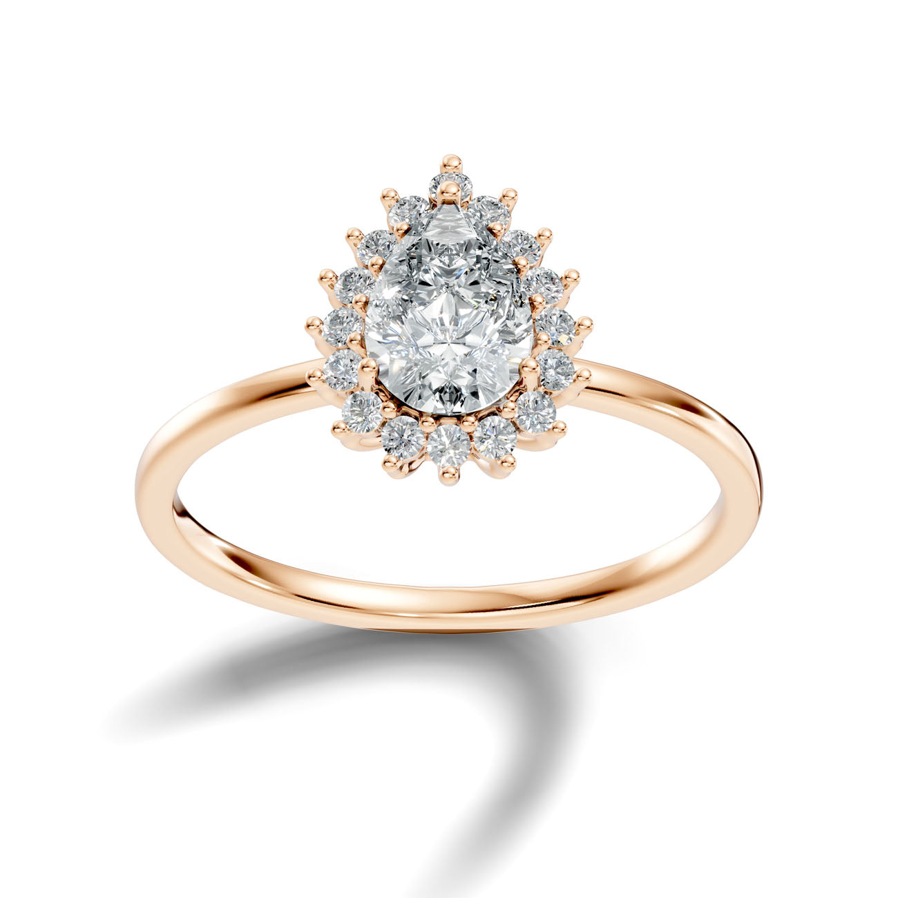 .80 Ct. Pear Diamond Halo Ring with Radiant Cluster Setting (L2-27#10016L) 15