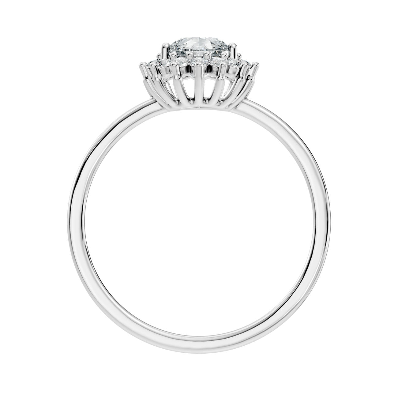 .80 Ct. Pear Diamond Halo Ring with Radiant Cluster Setting (L2-27#10016L) 7