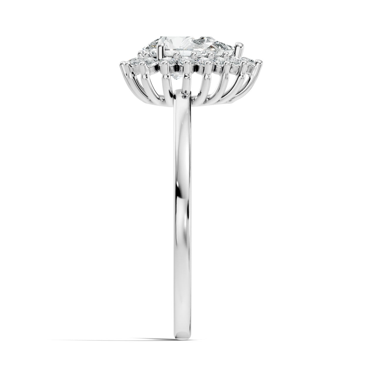 .80 Ct. Pear Diamond Halo Ring with Radiant Cluster Setting (L2-27#10016L) 8