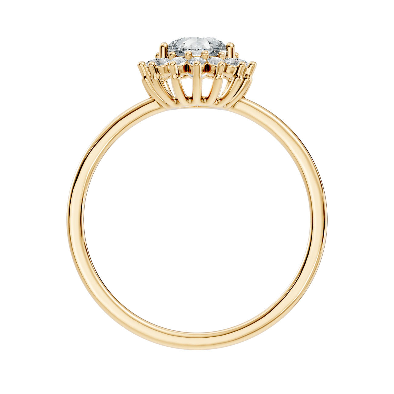 .80 Ct. Pear Diamond Halo Ring with Radiant Cluster Setting (L2-27#10016L) 5