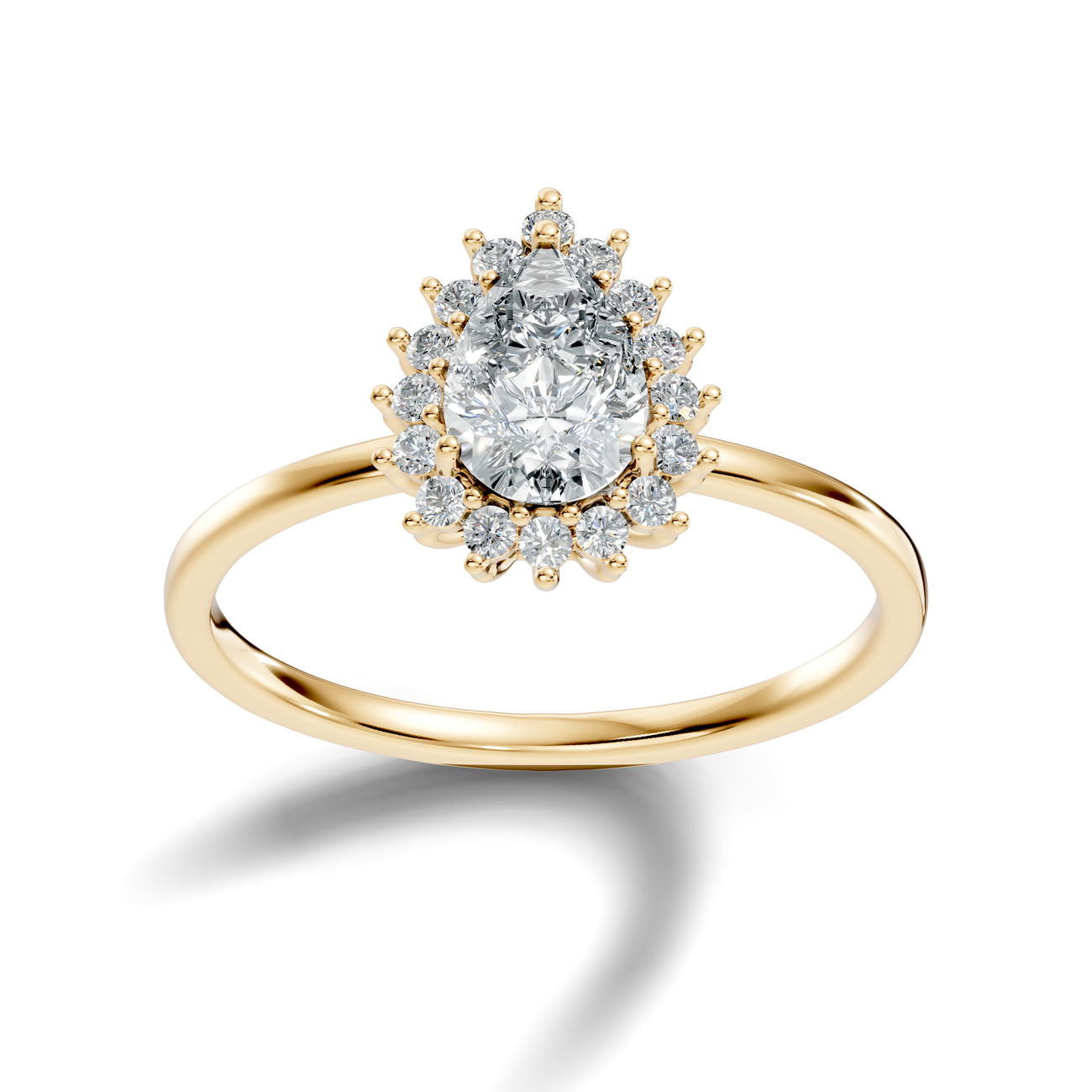 .80 Ct. Pear Diamond Halo Ring with Radiant Cluster Setting (L2-27#10016L) 4