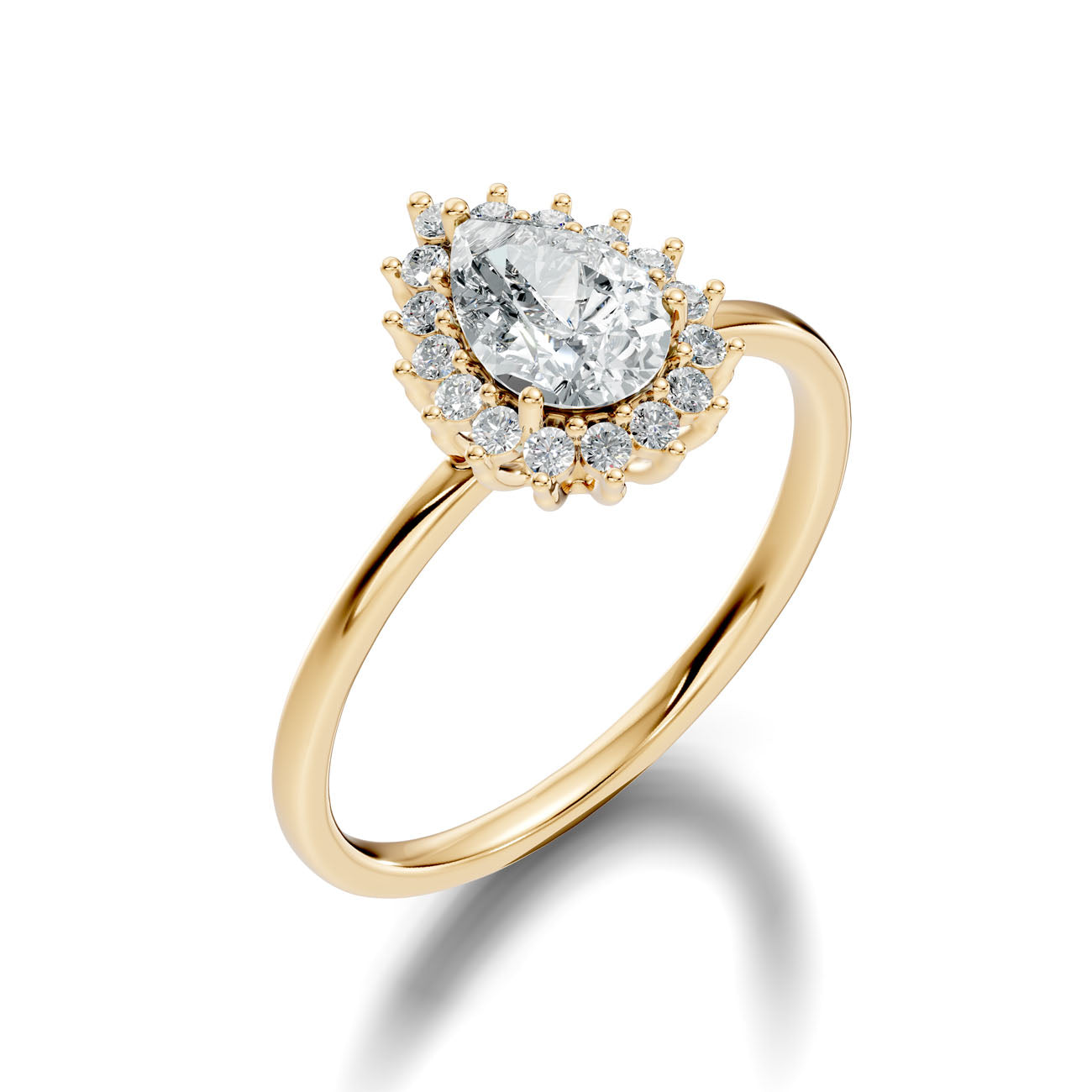 .80 Ct. Pear Diamond Halo Ring with Radiant Cluster Setting (L2-27#10016L)