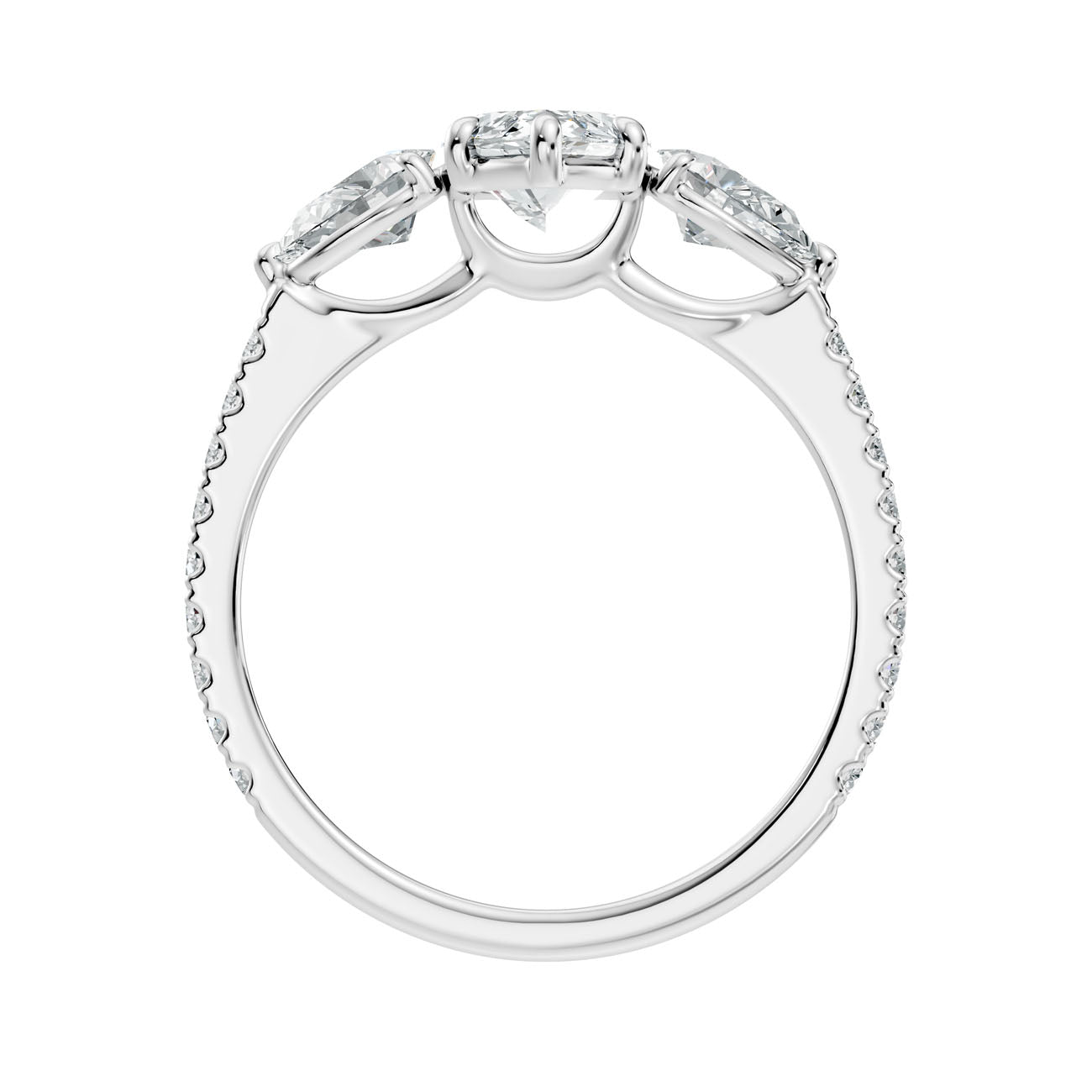 2.25 Ct. Marquise Diamond Ring with Pear Side Stones and Pavé Shank (L2-27#10024L) 8