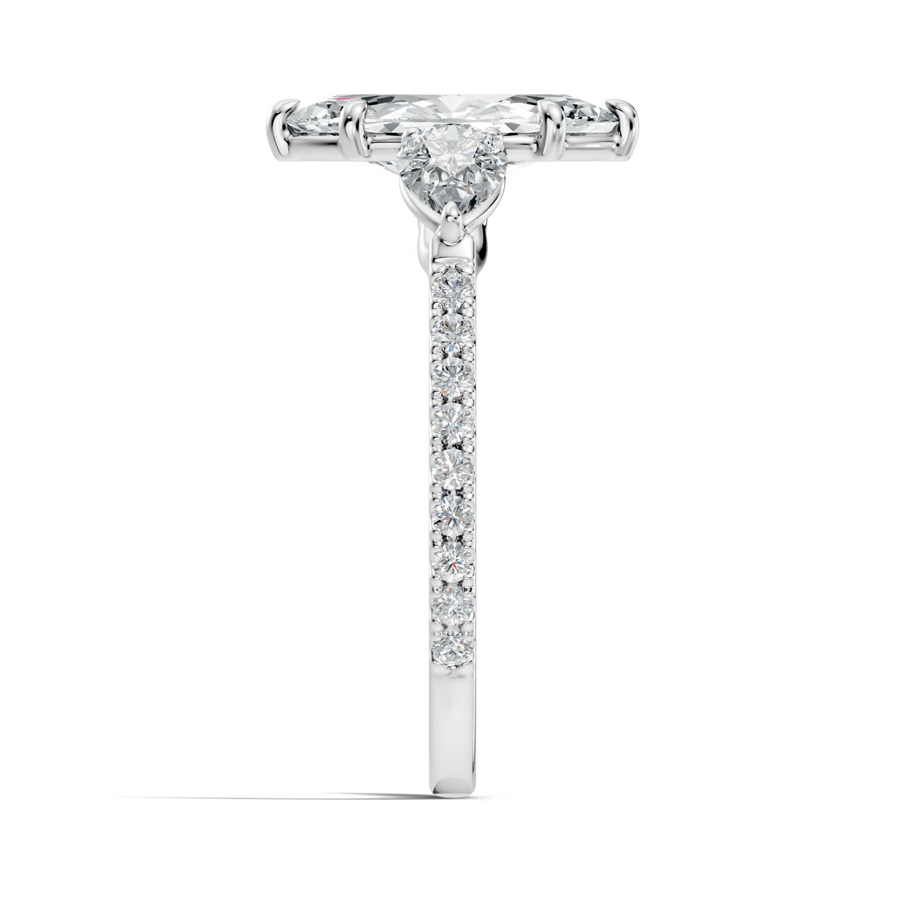 2.25 Ct. Marquise Diamond Ring with Pear Side Stones and Pavé Shank (L2-27#10024L) 9