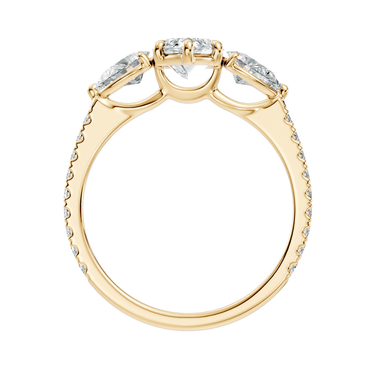 2.25 Ct. Marquise Diamond Ring with Pear Side Stones and Pavé Shank (L2-27#10024L) 5