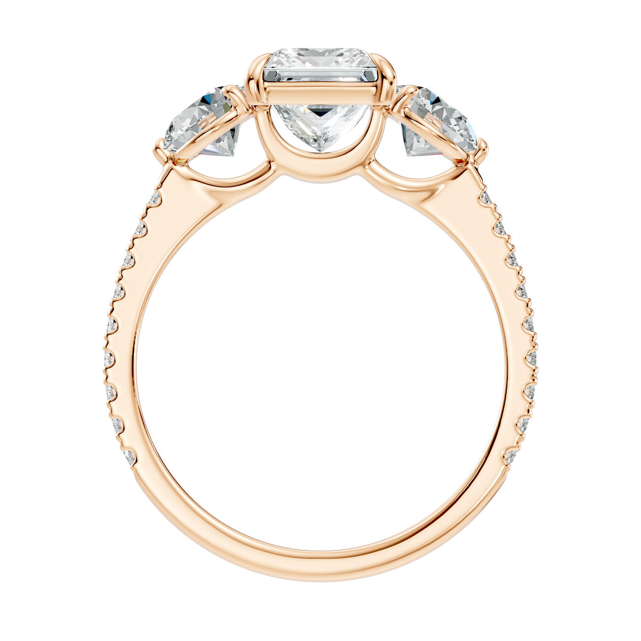 2.95 Ct. Princess Cut Diamond Ring with Round Side Stones and Pavé Shank (L2-27#10025L) 13