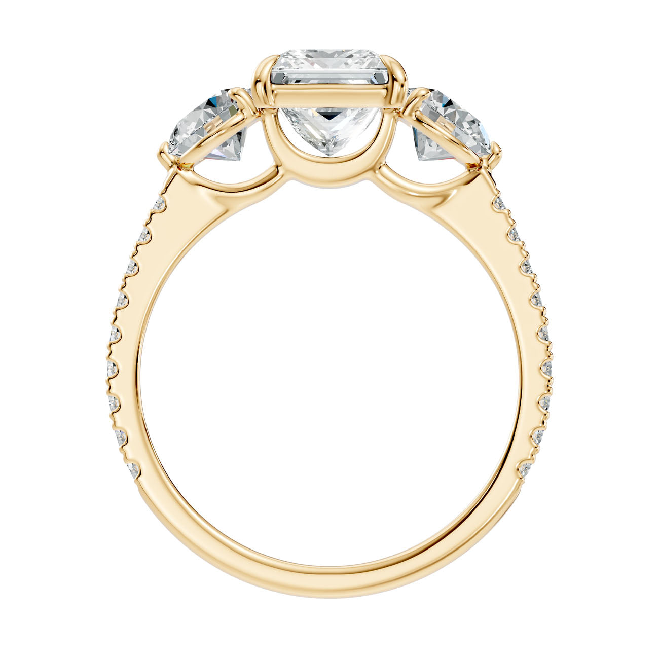 2.95 Ct. Princess Cut Diamond Ring with Round Side Stones and Pavé Shank (L2-27#10025L) 5
