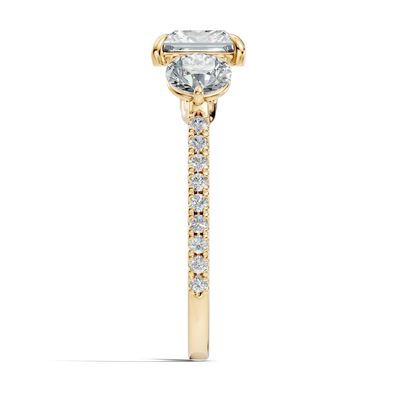 2.95 Ct. Princess Cut Diamond Ring with Round Side Stones and Pavé Shank (L2-27#10025L) 12