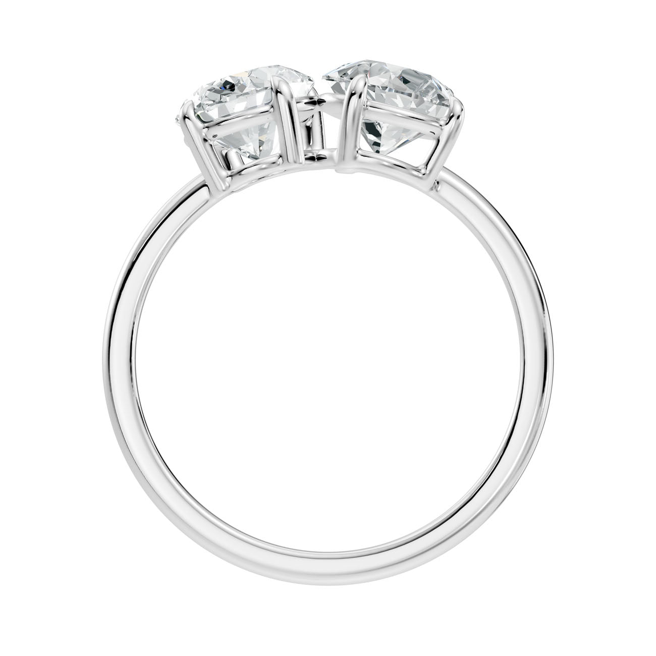 2.75 Ct. Toi et Moi Oval and Pear Diamond Ring with Dual-Prong Setting (L2-27#10026L) 7