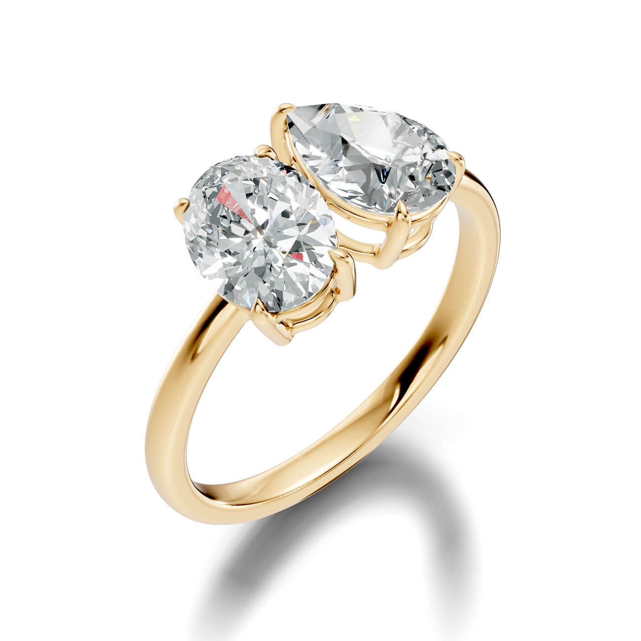 2.75 Ct. Toi et Moi Oval and Pear Diamond Ring with Dual-Prong Setting (L2-27#10026L)