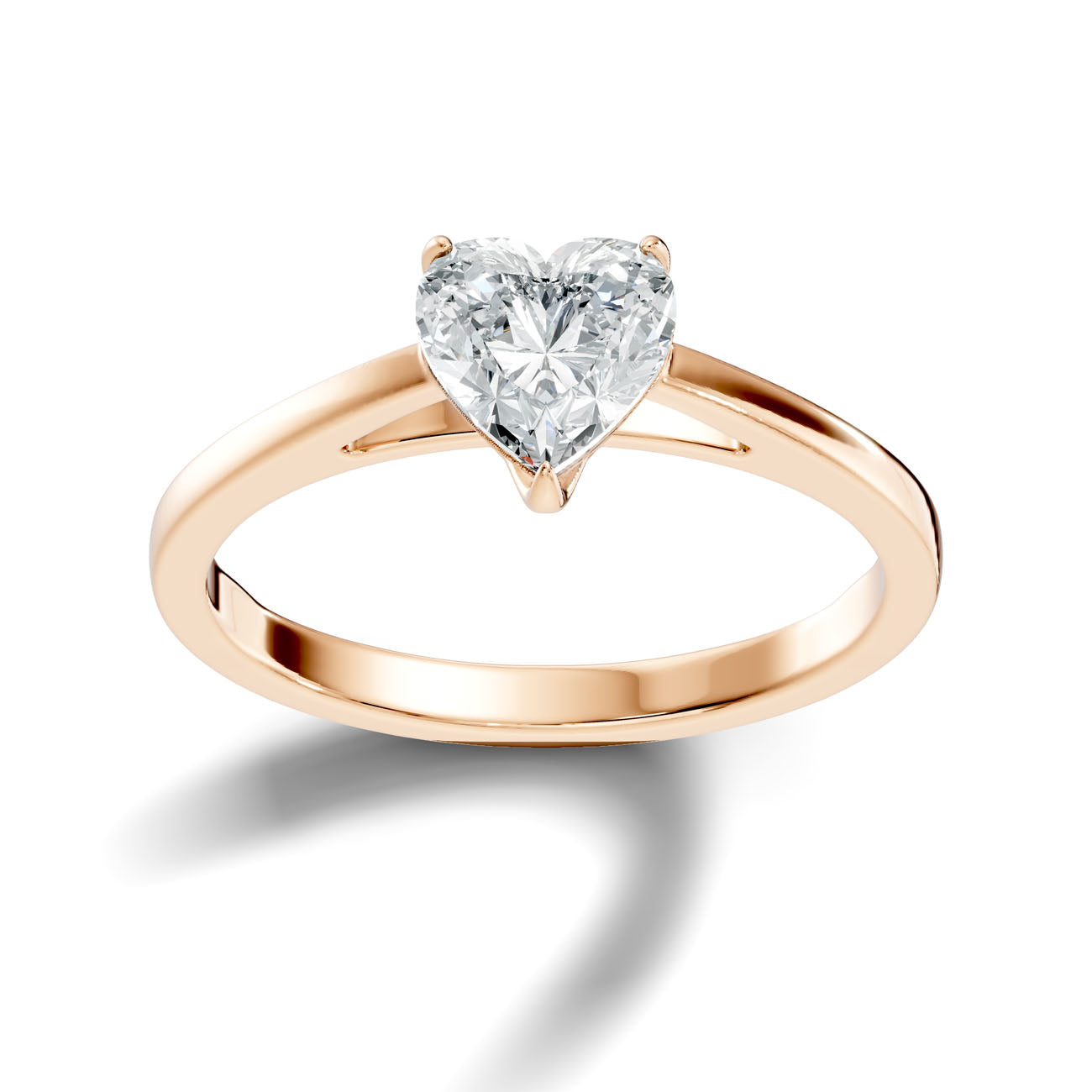 1.00 Ct Classic Heart-Shaped Diamond Solitaire Ring with Three-Prong Setting (L2-27#10028L)