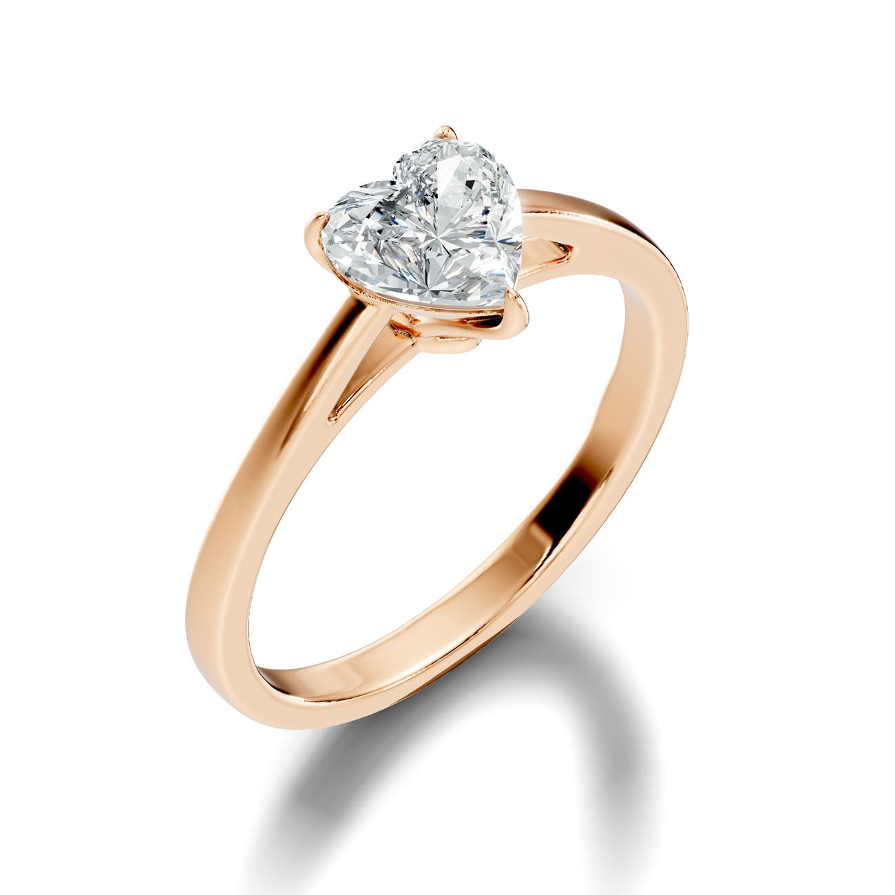 1.00 Ct Classic Heart-Shaped Diamond Solitaire Ring with Three-Prong Setting (L2-27#10028L) 10