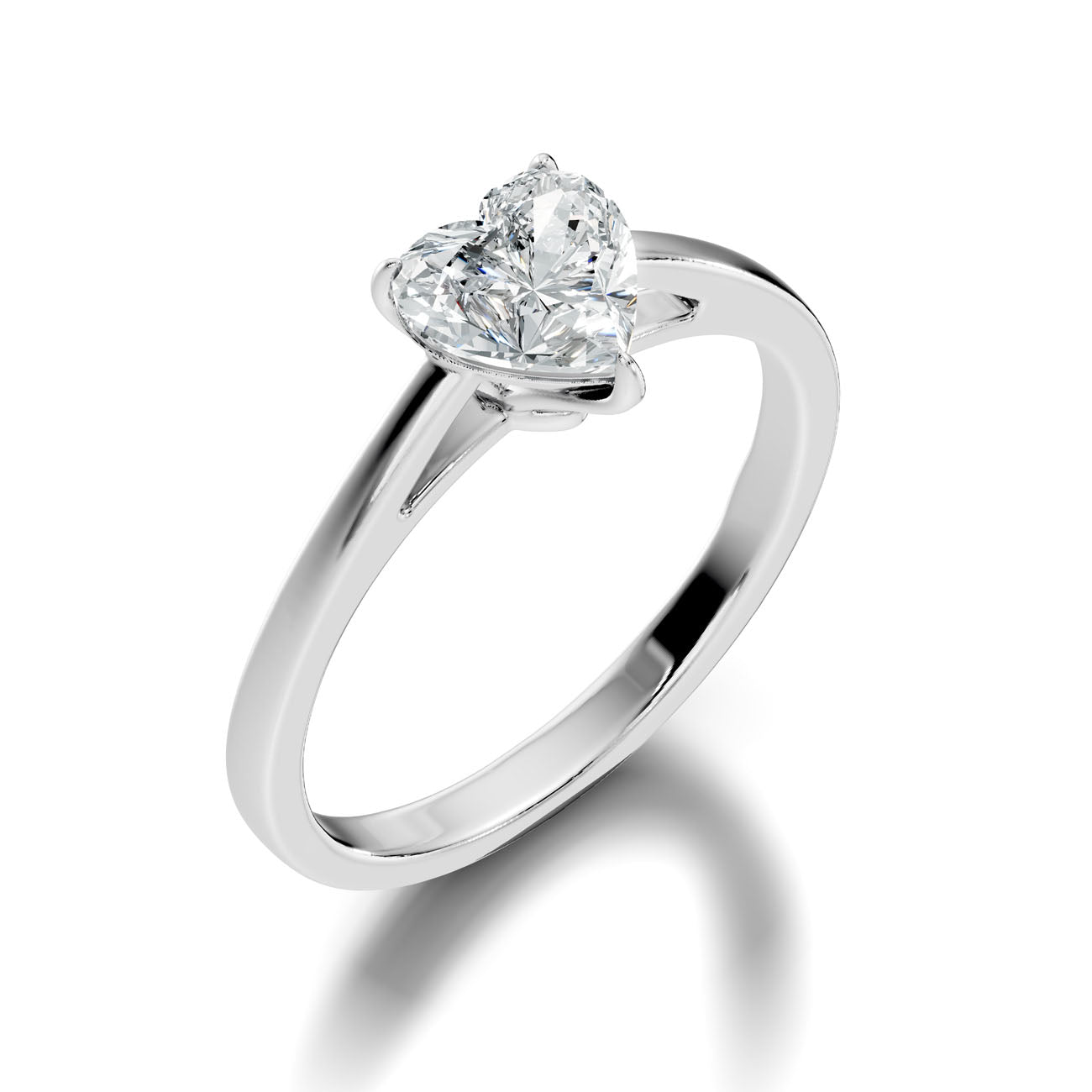 1.00 Ct Classic Heart-Shaped Diamond Solitaire Ring with Three-Prong Setting (L2-27#10028L) 9