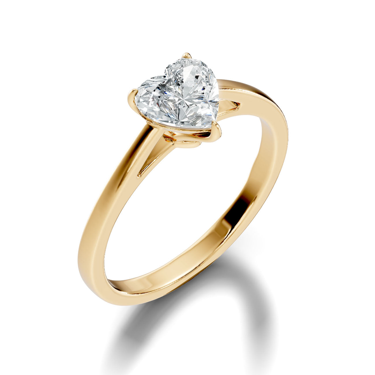 1.00 Ct Classic Heart-Shaped Diamond Solitaire Ring with Three-Prong Setting (L2-27#10028L)