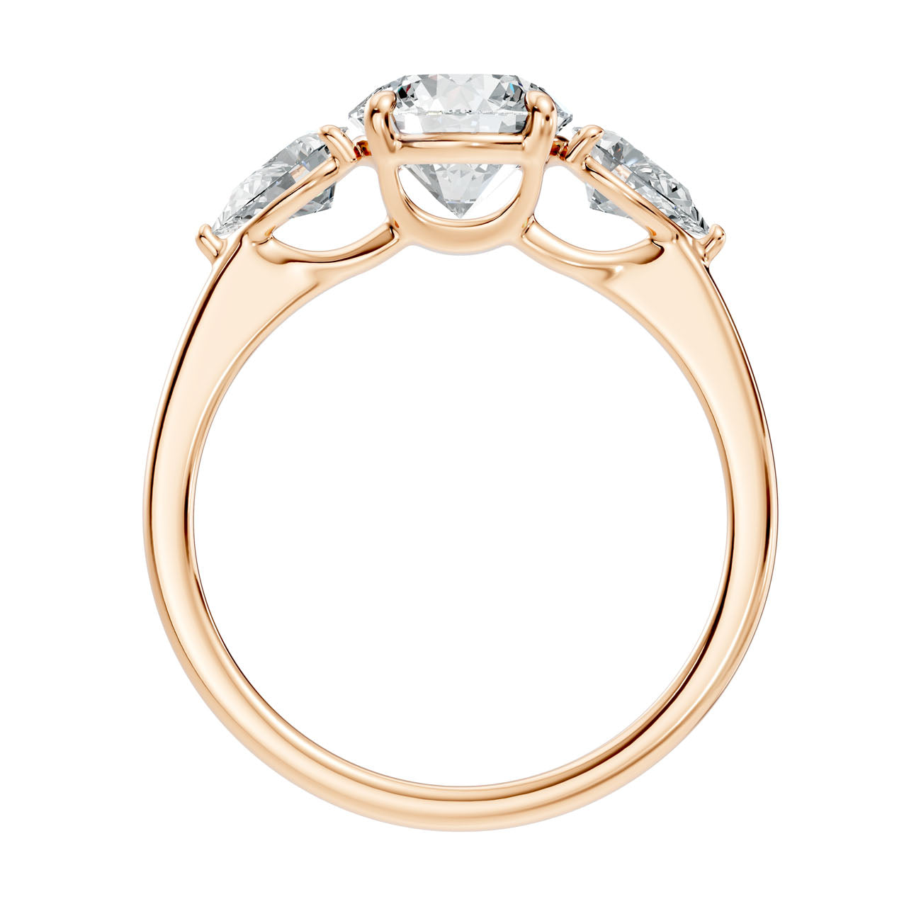 2.12 Ct. Round Diamond Ring with Pear Side Stones (L2-27#10029L) 13