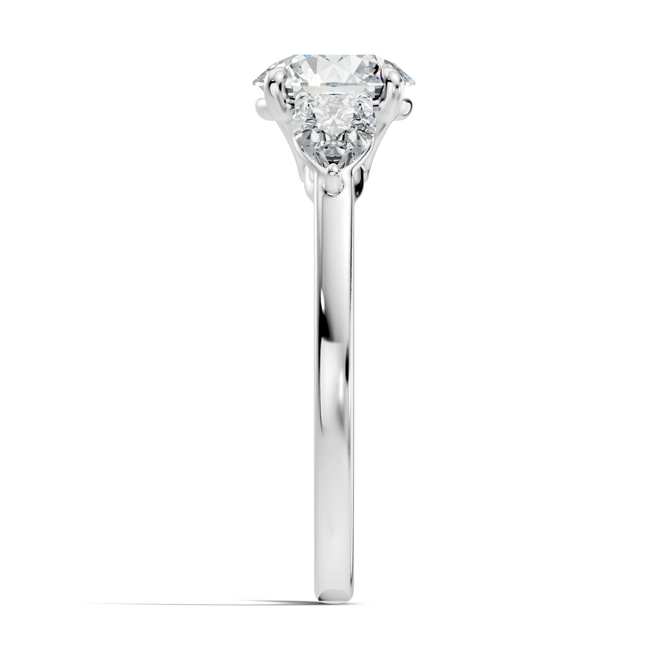 2.12 Ct. Round Diamond Ring with Pear Side Stones (L2-27#10029L) 8