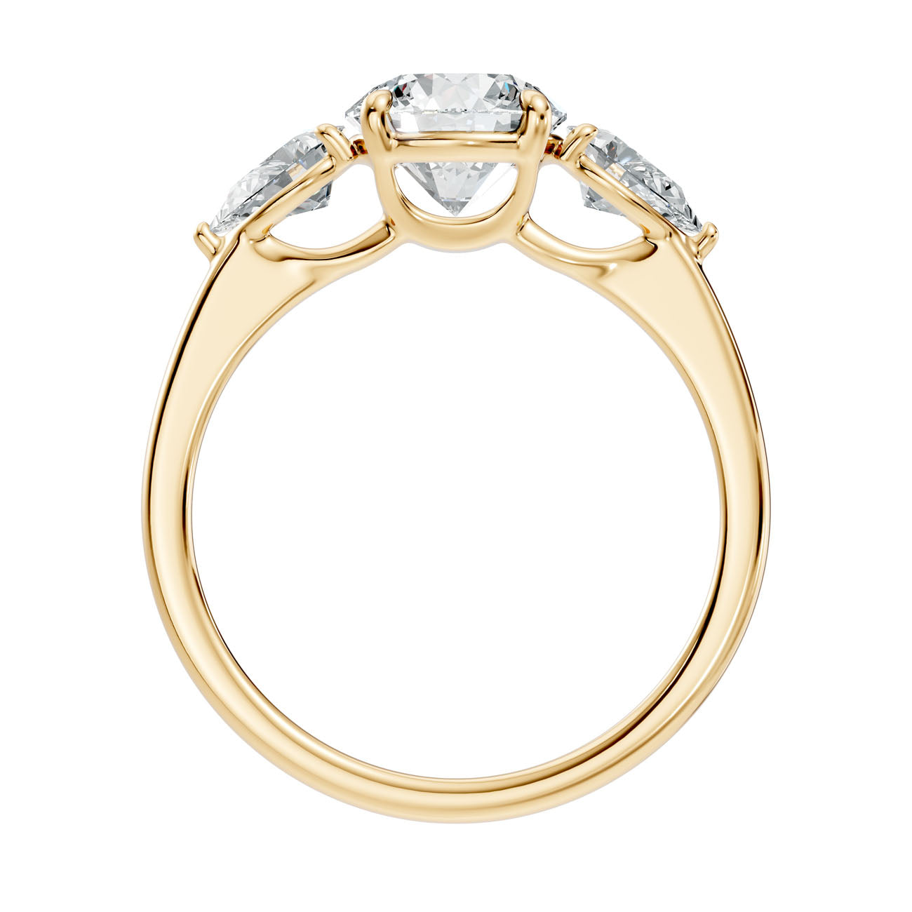 2.12 Ct. Round Diamond Ring with Pear Side Stones (L2-27#10029L) 5