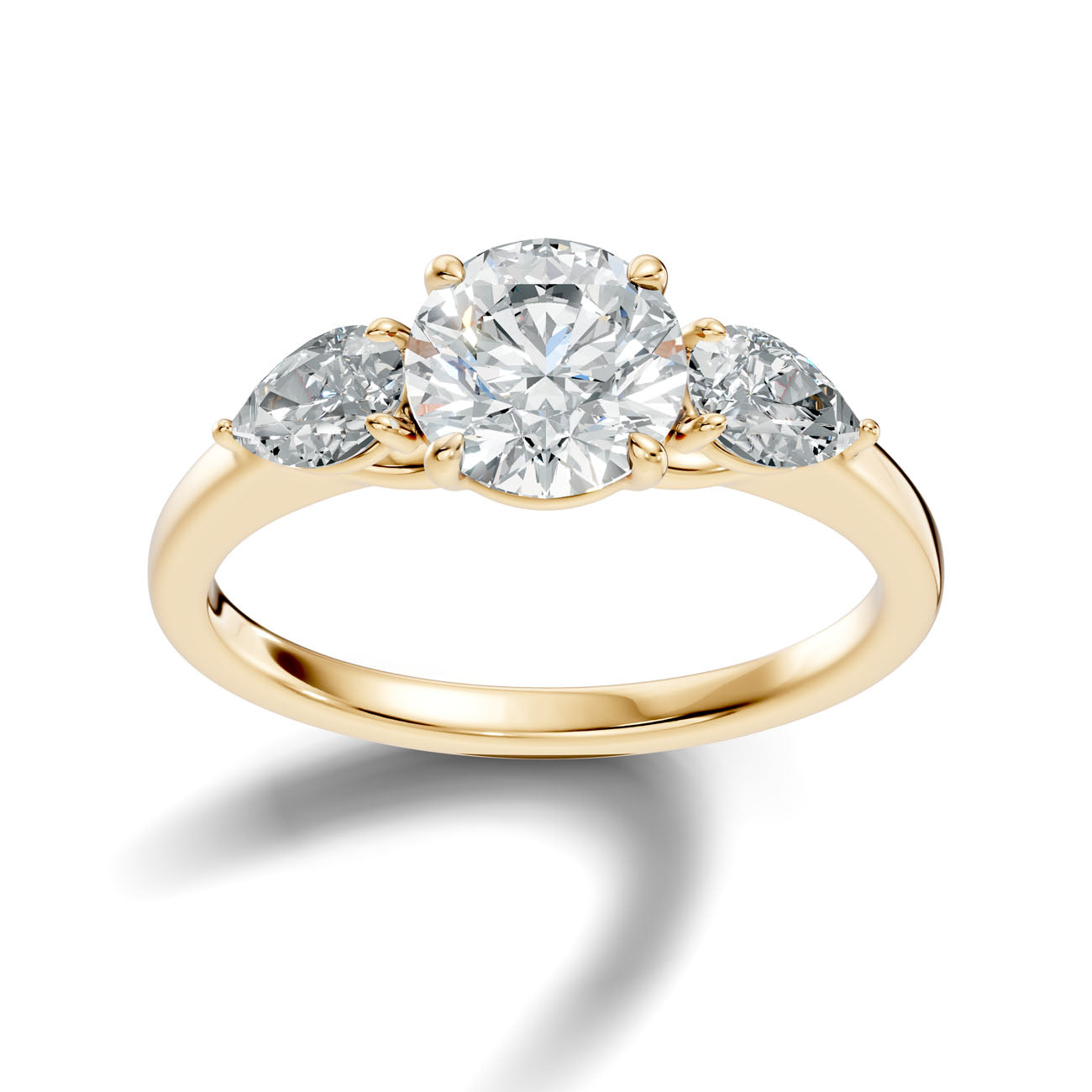 2.12 Ct. Round Diamond Ring with Pear Side Stones (L2-27#10029L) 4