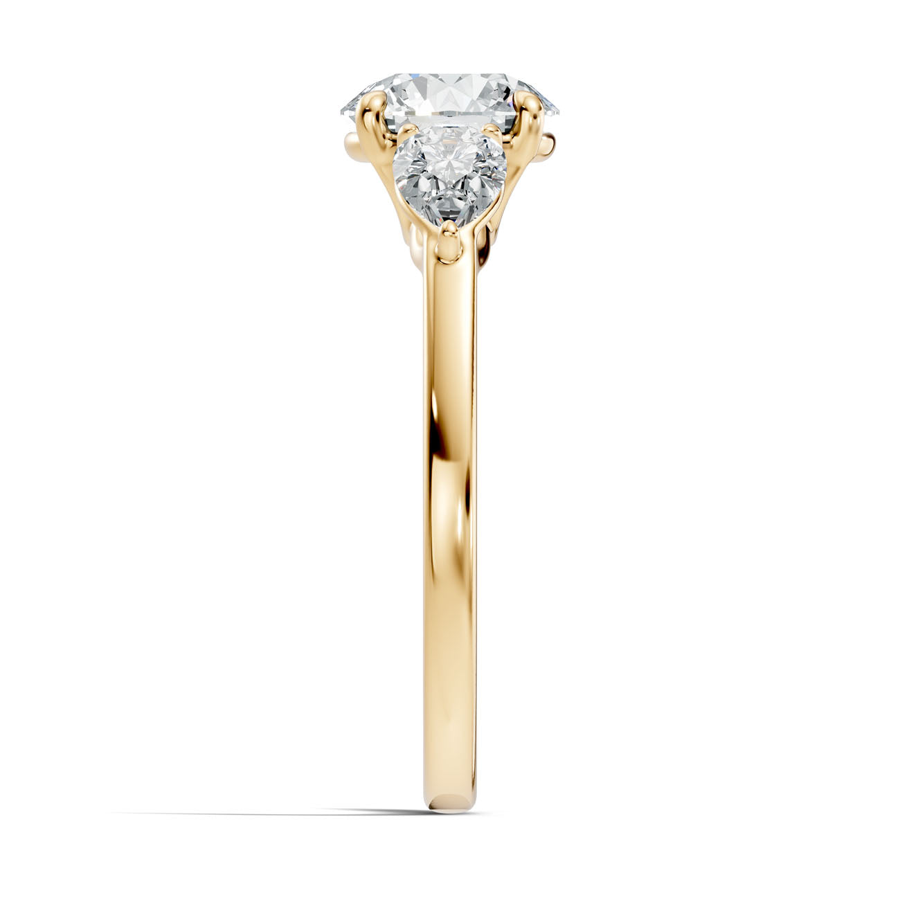 2.12 Ct. Round Diamond Ring with Pear Side Stones (L2-27#10029L) 12