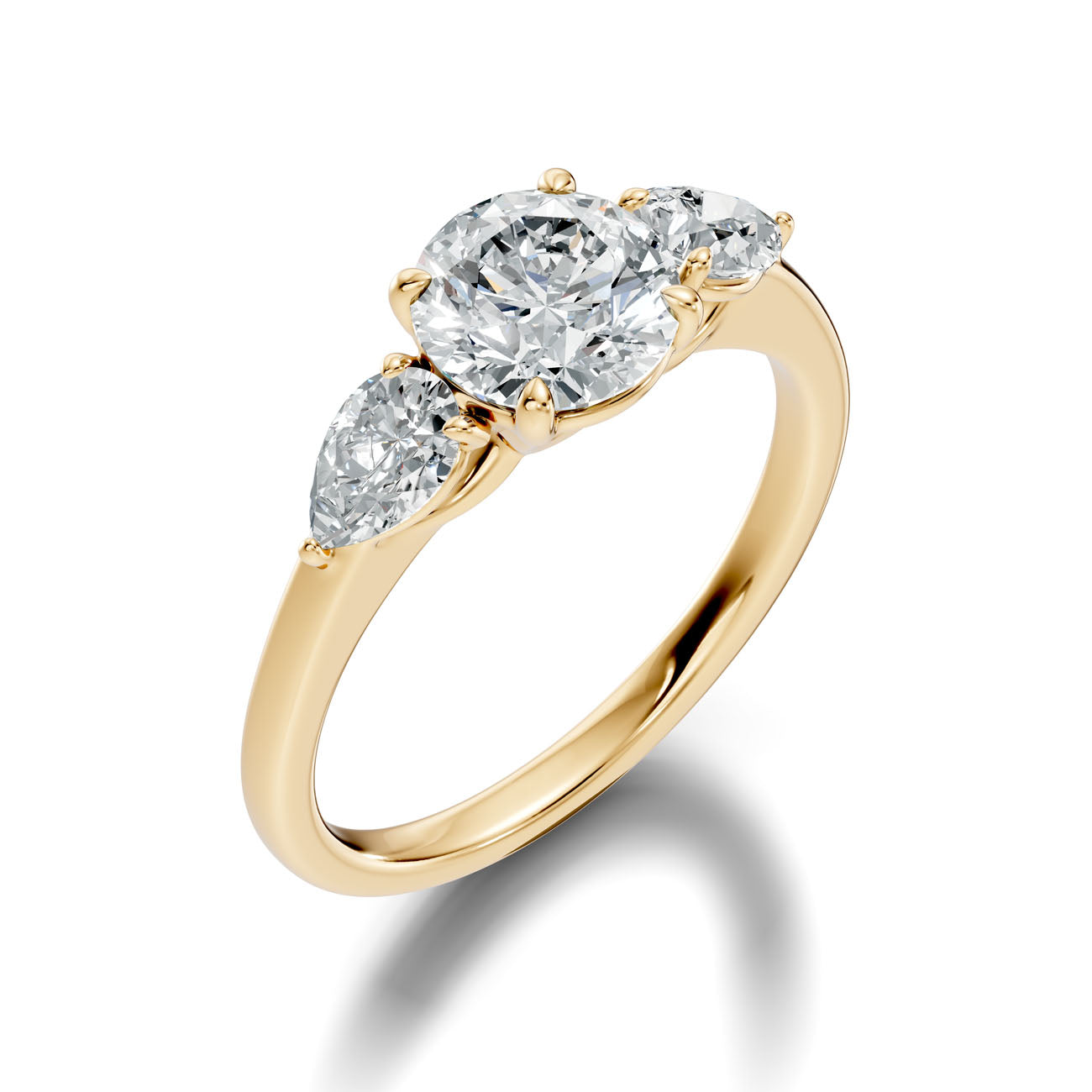 2.12 Ct. Round Diamond Ring with Pear Side Stones (L2-27#10029L)