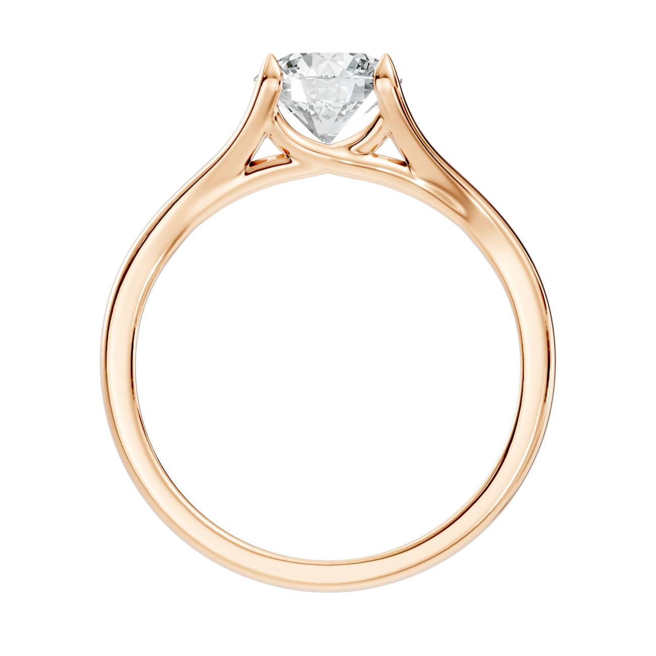 1.00 Ct. Classic Round Diamond Solitaire Ring with Sculpted Cathedral Setting (L2-27#10031L) 9