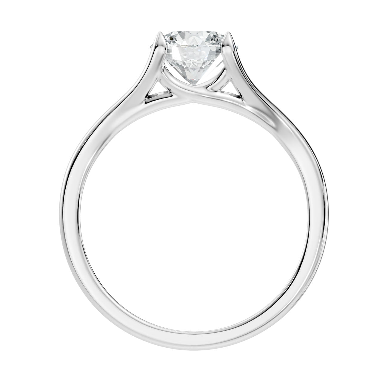1.00 Ct. Classic Round Diamond Solitaire Ring with Sculpted Cathedral Setting (L2-27#10031L) 13