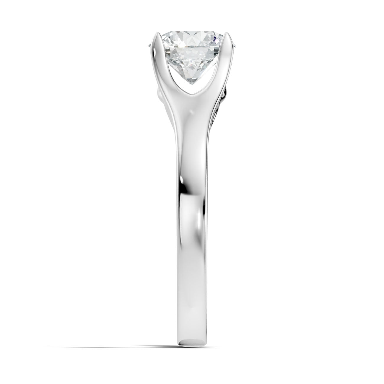 1.00 Ct. Classic Round Diamond Solitaire Ring with Sculpted Cathedral Setting (L2-27#10031L) 14