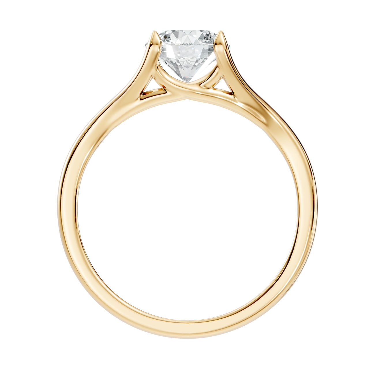 1.00 Ct. Classic Round Diamond Solitaire Ring with Sculpted Cathedral Setting (L2-27#10031L) 5