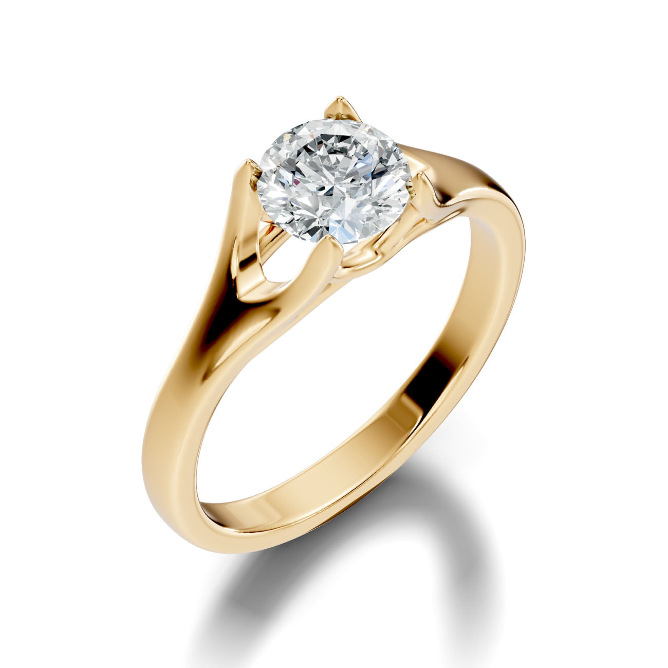 1.00 Ct. Classic Round Diamond Solitaire Ring with Sculpted Cathedral Setting (L2-27#10031L) 6