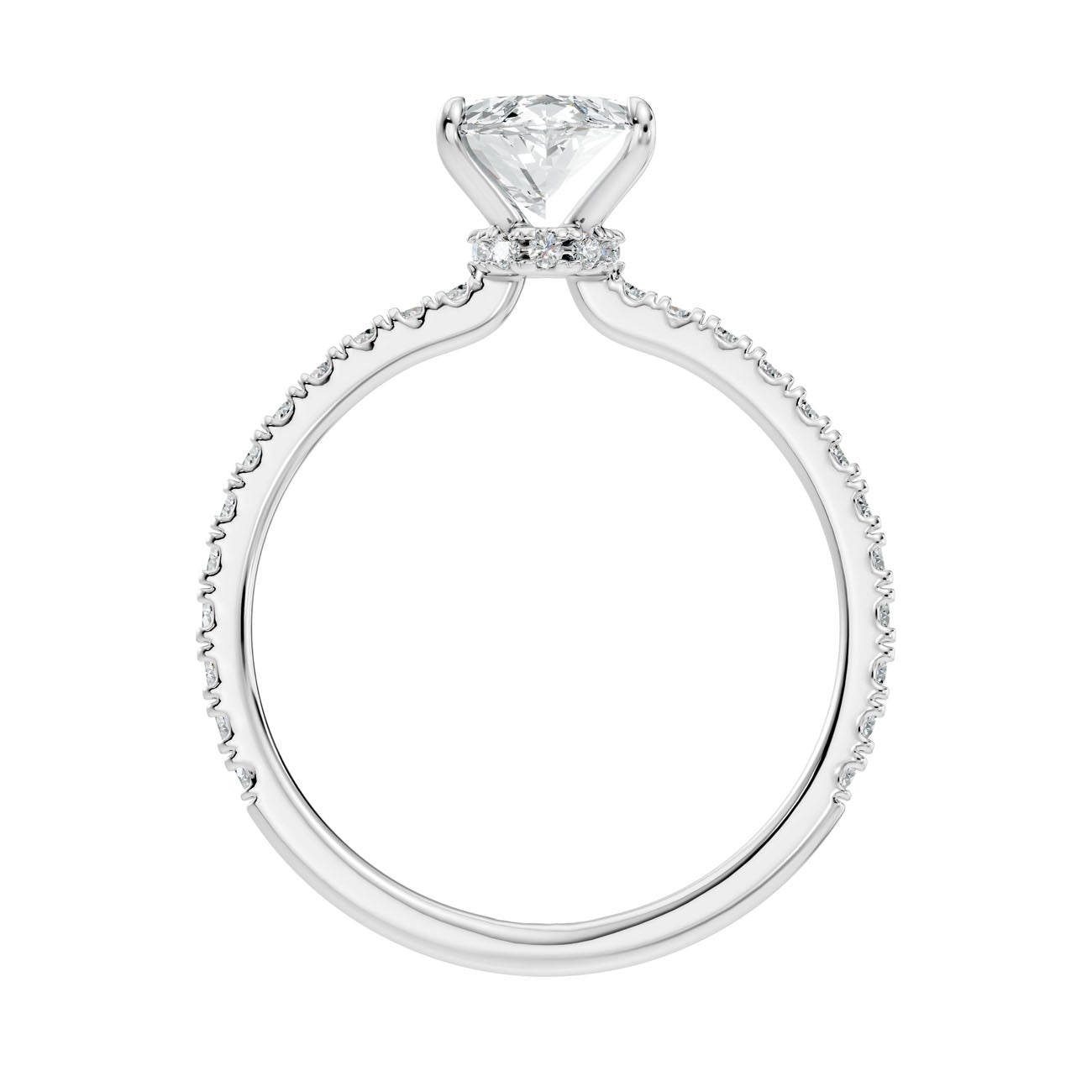 2.40 Ct. Marquise Diamond Solitaire Ring with Hidden Halo and Pavé Shank (L2-27#10033L) 8