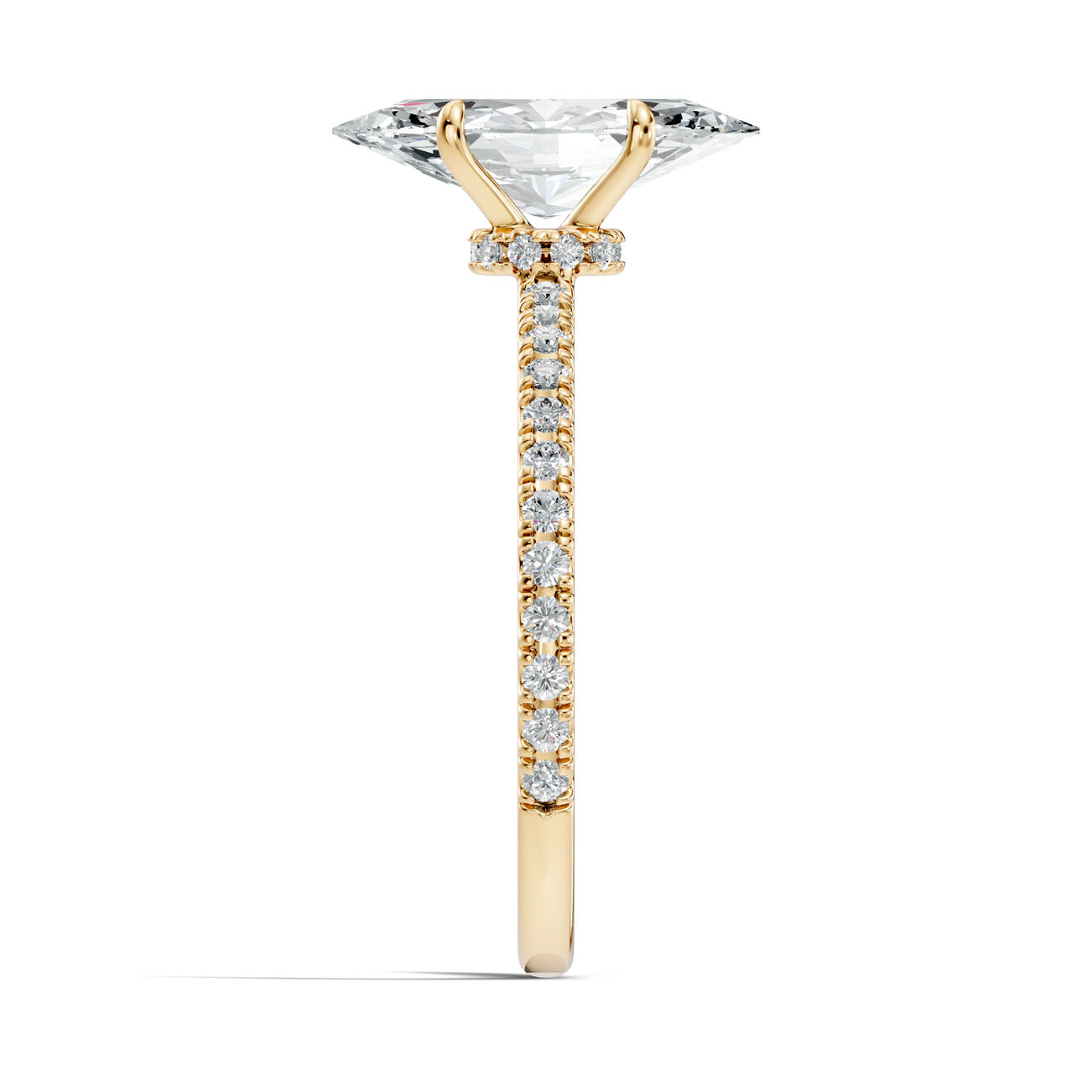 2.40 Ct. Marquise Diamond Solitaire Ring with Hidden Halo and Pavé Shank (L2-27#10033L) 15