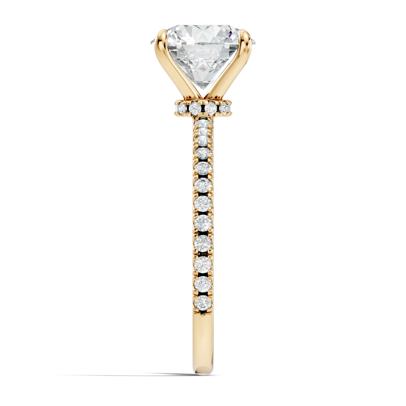 2.30 Ct. Classic Round Diamond Solitaire Ring with Hidden Halo and Pavé Shank (L2-27#10035L) 15