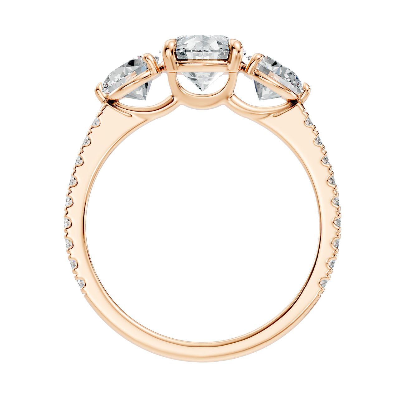 2.55 Ct. Pear Diamond Ring with Pear Side Stones and Pavé Shank (L2-27#10036L) 5
