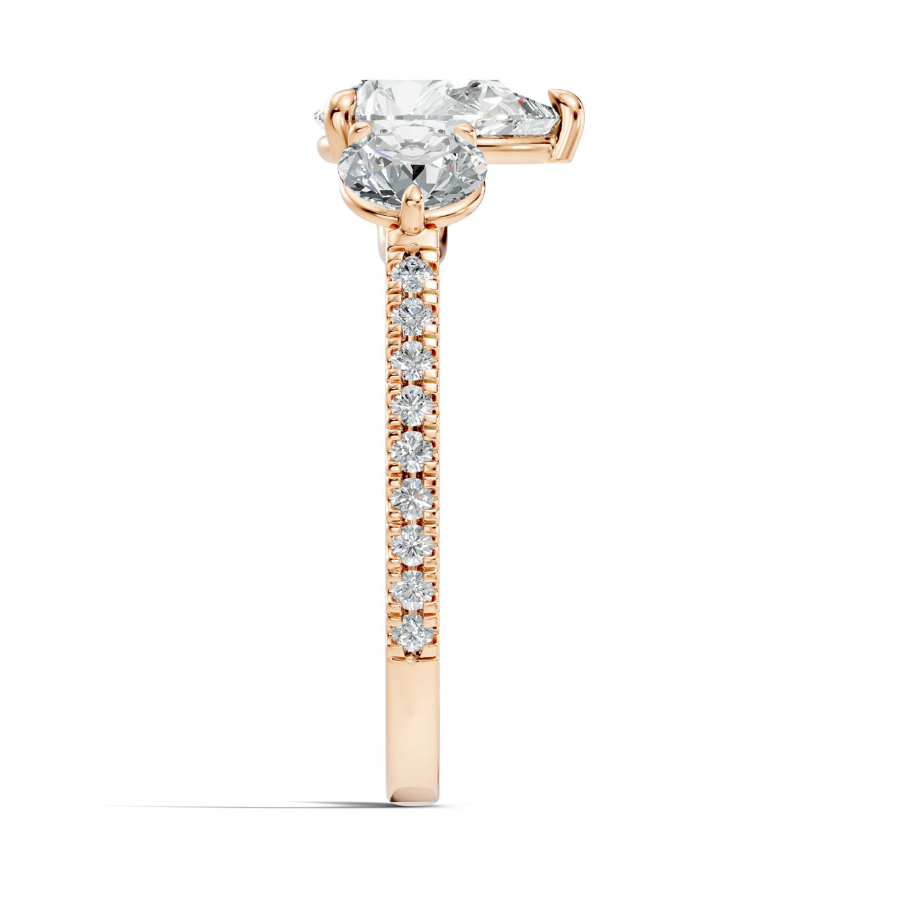 2.55 Ct. Pear Diamond Ring with Pear Side Stones and Pavé Shank (L2-27#10036L) 6