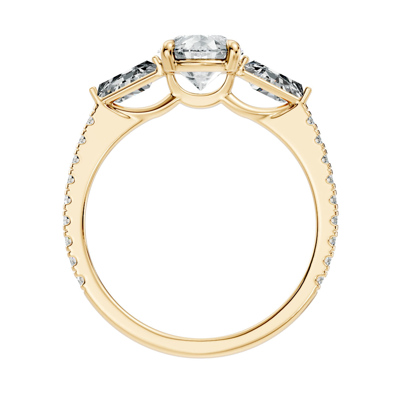 2.07 Ct. Pear Diamond Ring with Tapered Baguette Side Stones and Pavé Shank (L2-27#10037L) 13