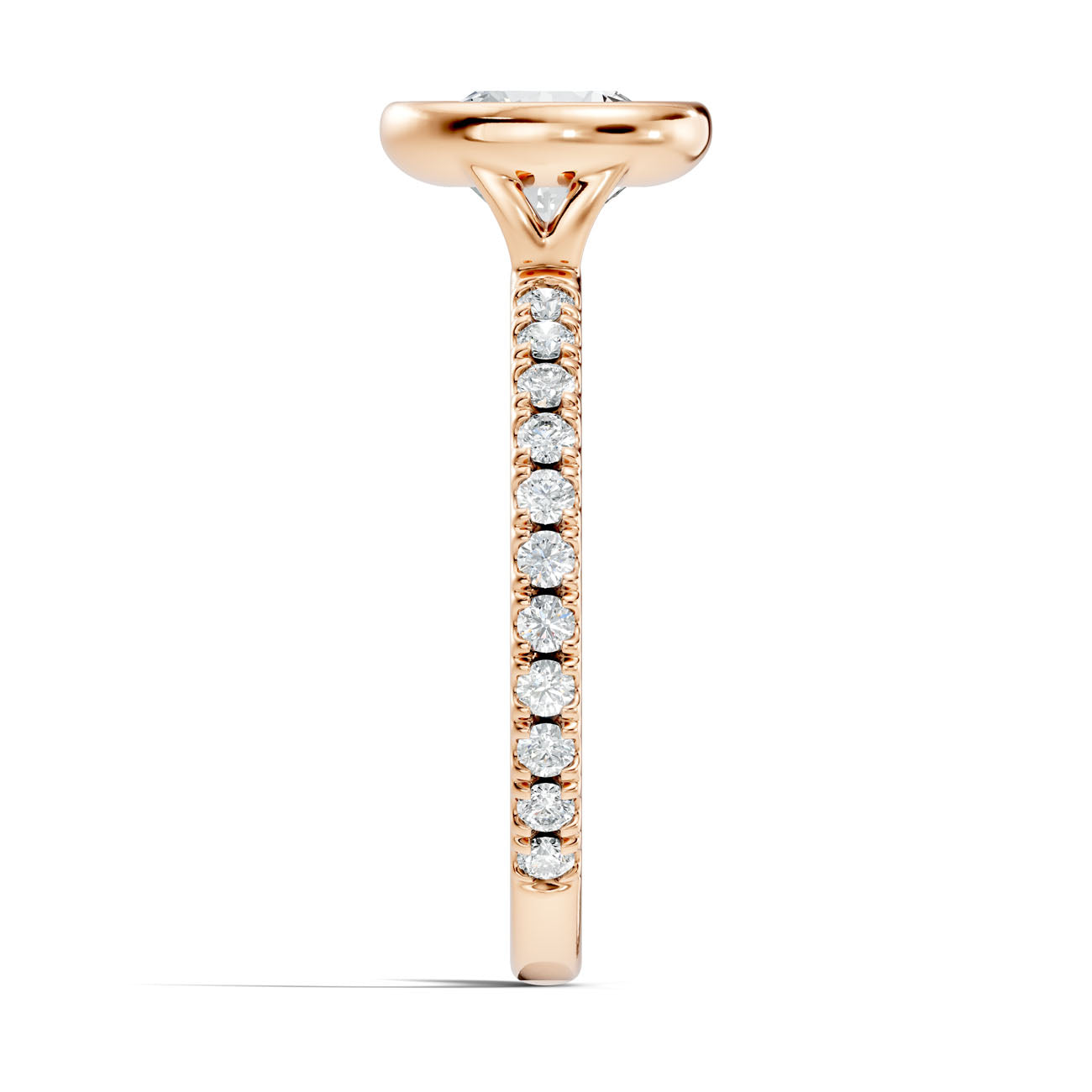 1.90 Ct. Classic Round Diamond Bezel-Set Ring with Pavé Band (L2-27#10041L) 5