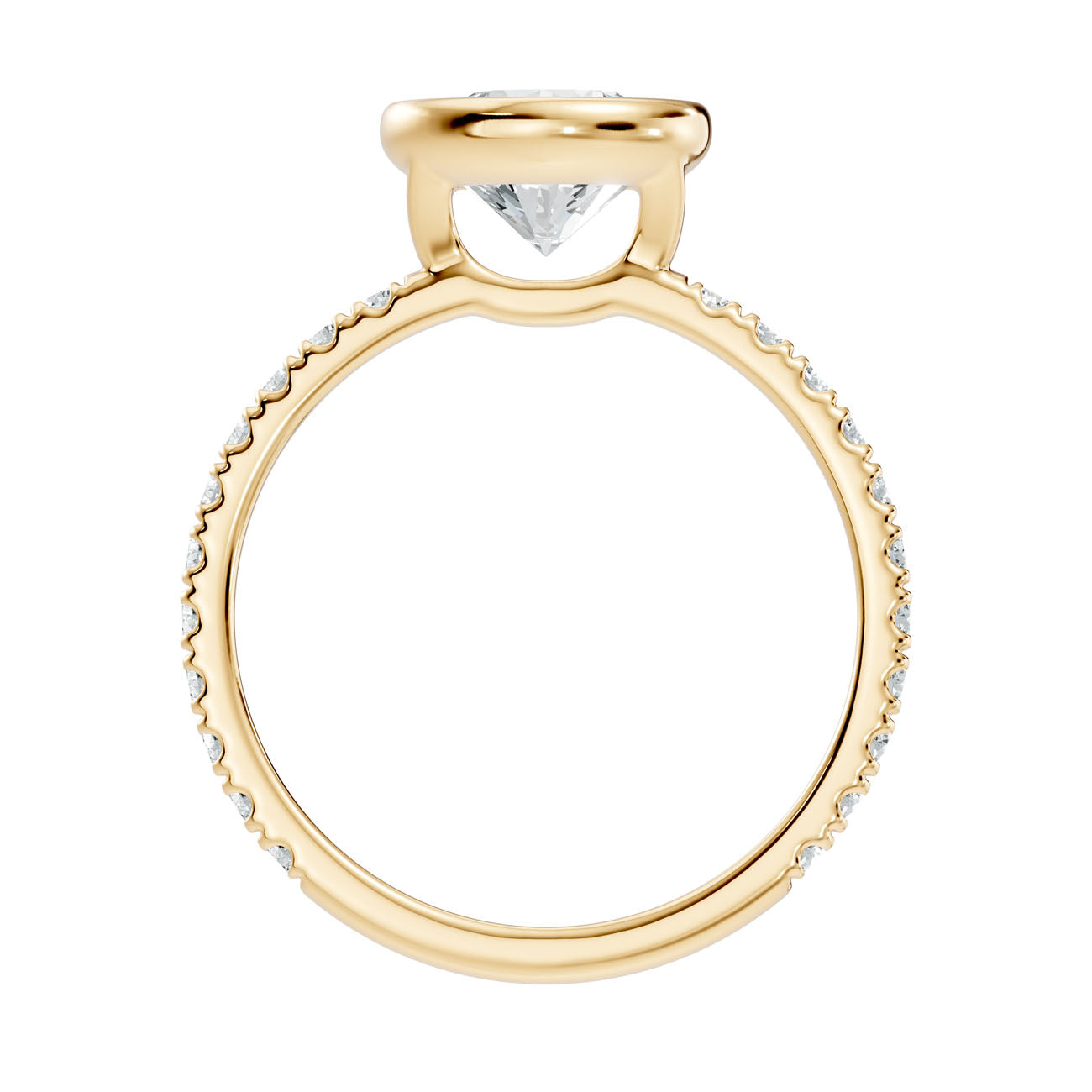 1.90 Ct. Classic Round Diamond Bezel-Set Ring with Pavé Band (L2-27#10041L) 13