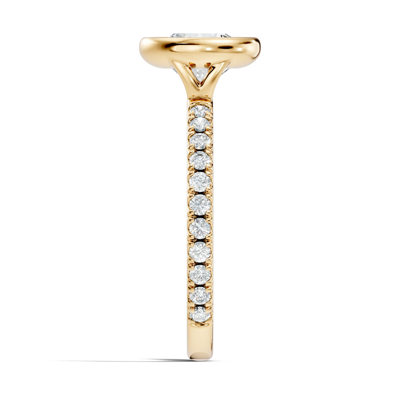 1.90 Ct. Classic Round Diamond Bezel-Set Ring with Pavé Band (L2-27#10041L) 15