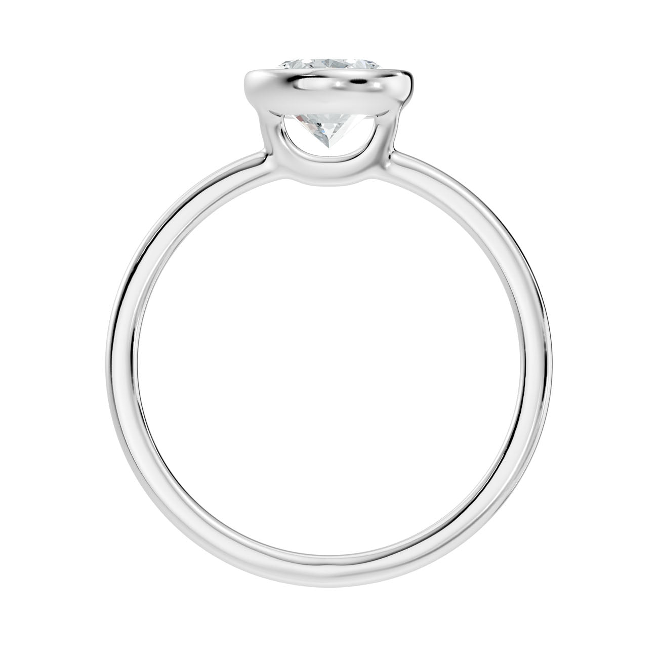 1.35 Ct. Classic Oval Diamond Bezel-Set Solitaire Ring (L2-27#10042L) 8