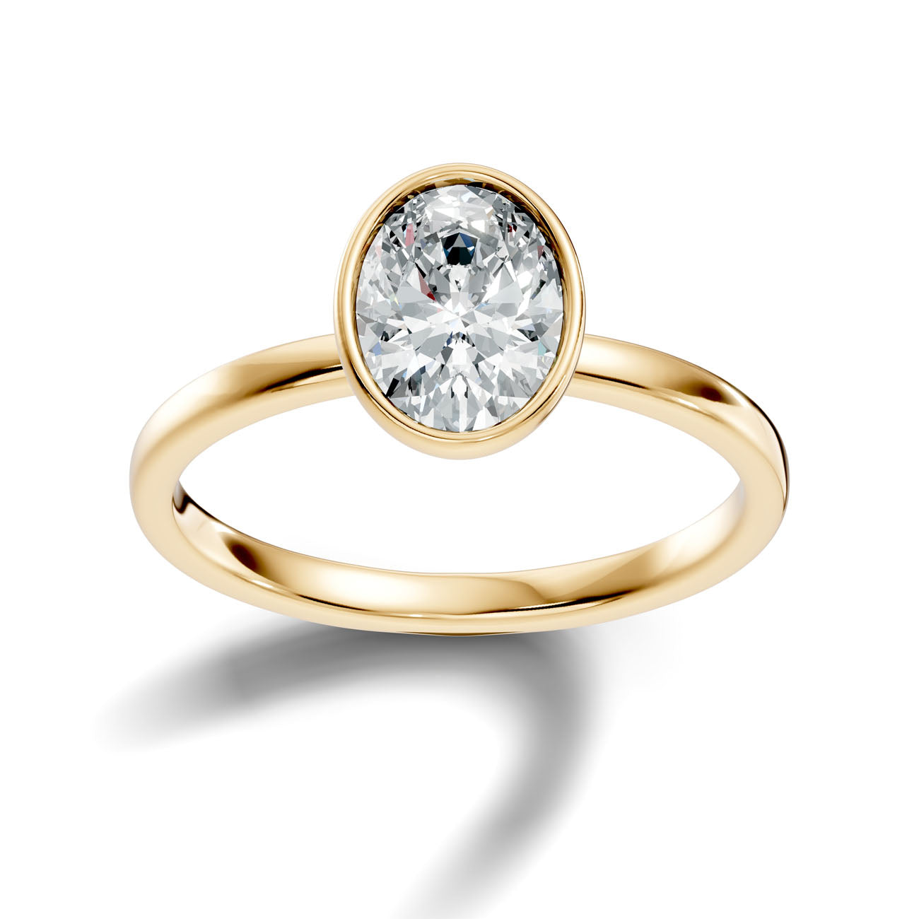 1.35 Ct. Classic Oval Diamond Bezel-Set Solitaire Ring (L2-27#10042L) 12