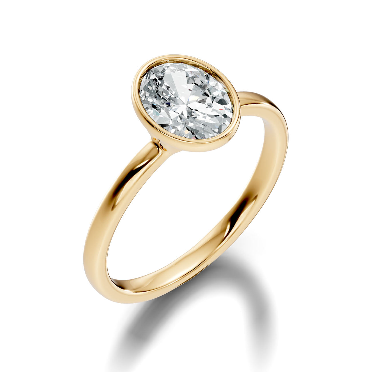 1.35 Ct. Classic Oval Diamond Bezel-Set Solitaire Ring (L2-27#10042L) 15