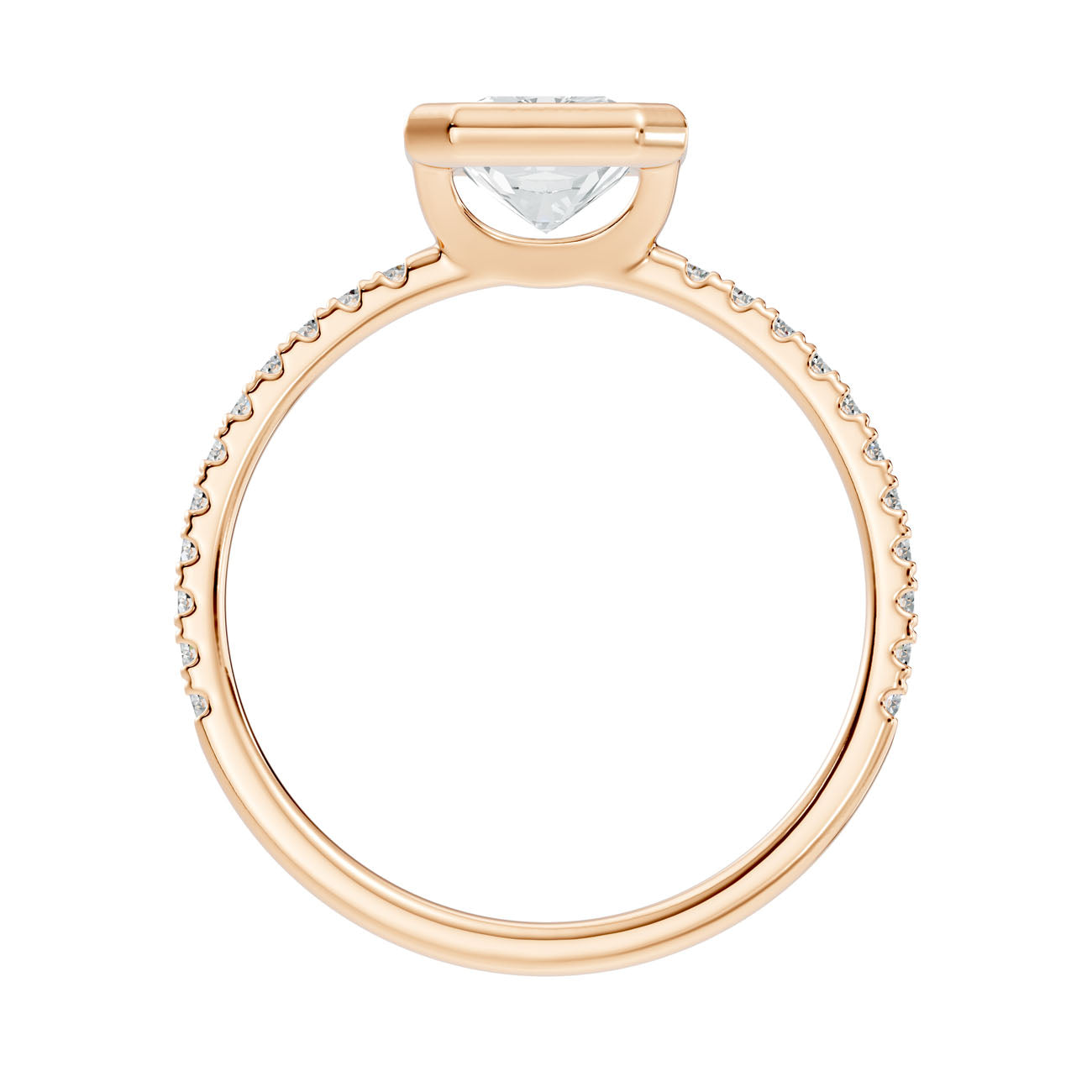 1.85 Ct. Radiant Cut Bezel-Set Diamond Ring with Pavé Shank (L2-27#10045L) 3