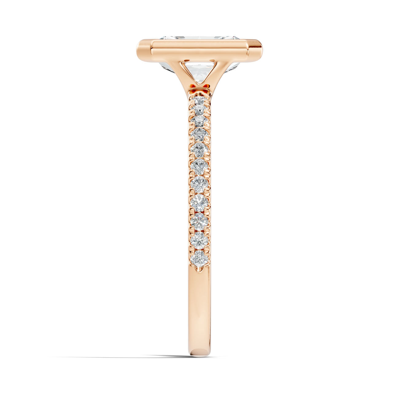 1.85 Ct. Radiant Cut Bezel-Set Diamond Ring with Pavé Shank (L2-27#10045L) 6