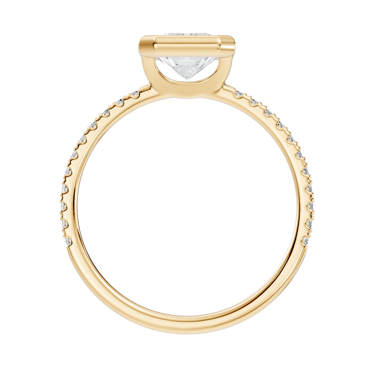 1.85 Ct. Radiant Cut Bezel-Set Diamond Ring with Pavé Shank (L2-27#10045L) 12