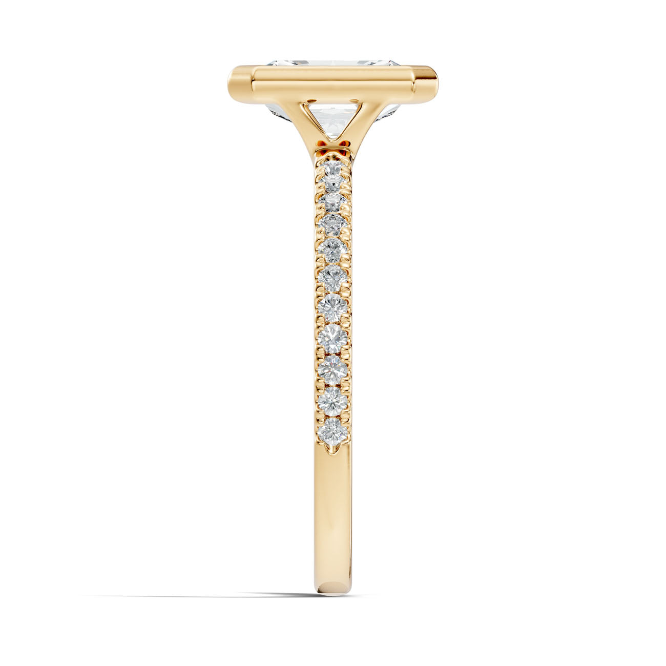 1.85 Ct. Radiant Cut Bezel-Set Diamond Ring with Pavé Shank (L2-27#10045L) 15