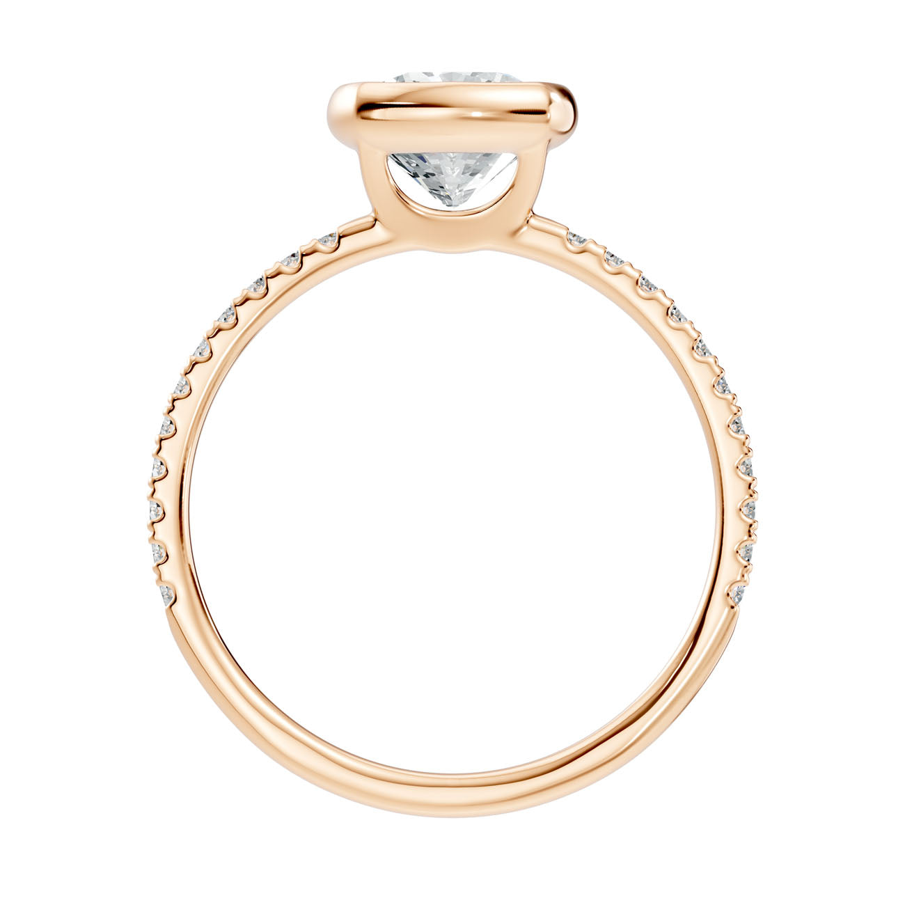 1.65 Ct. Cushion-Cut Diamond Ring with Bezel Setting and Pavé Band (L2-27#10046L) 3