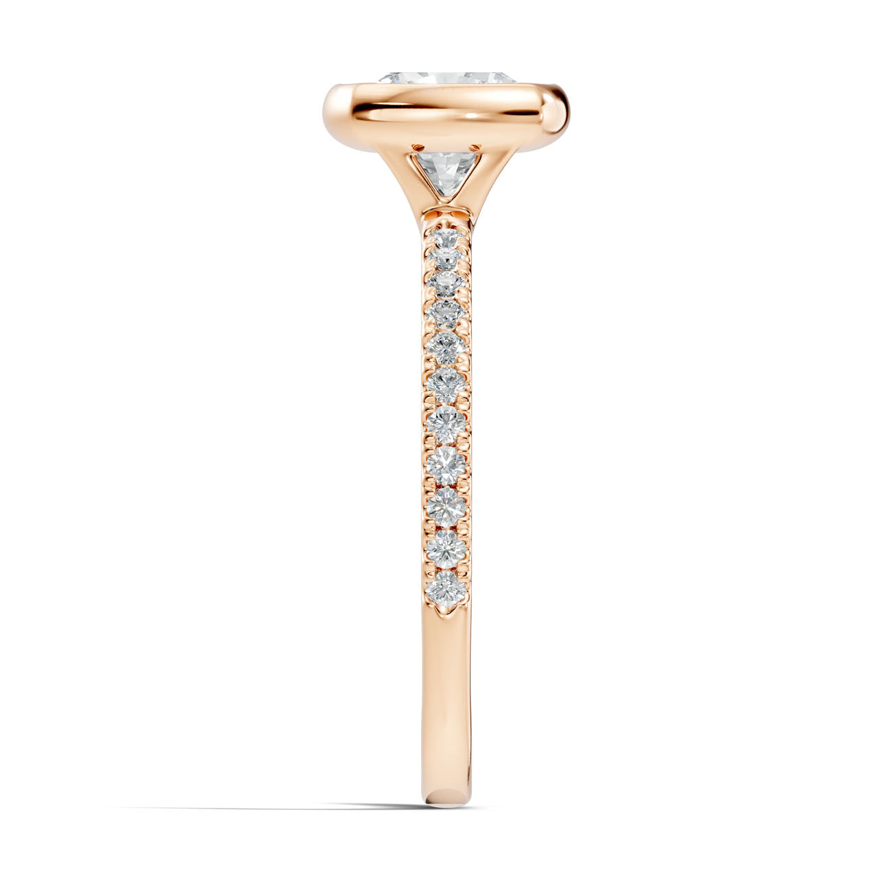 1.65 Ct. Cushion-Cut Diamond Ring with Bezel Setting and Pavé Band (L2-27#10046L) 13