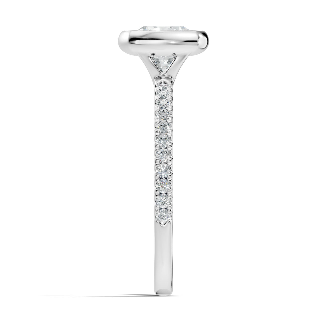 1.65 Ct. Cushion-Cut Diamond Ring with Bezel Setting and Pavé Band (L2-27#10046L) 9