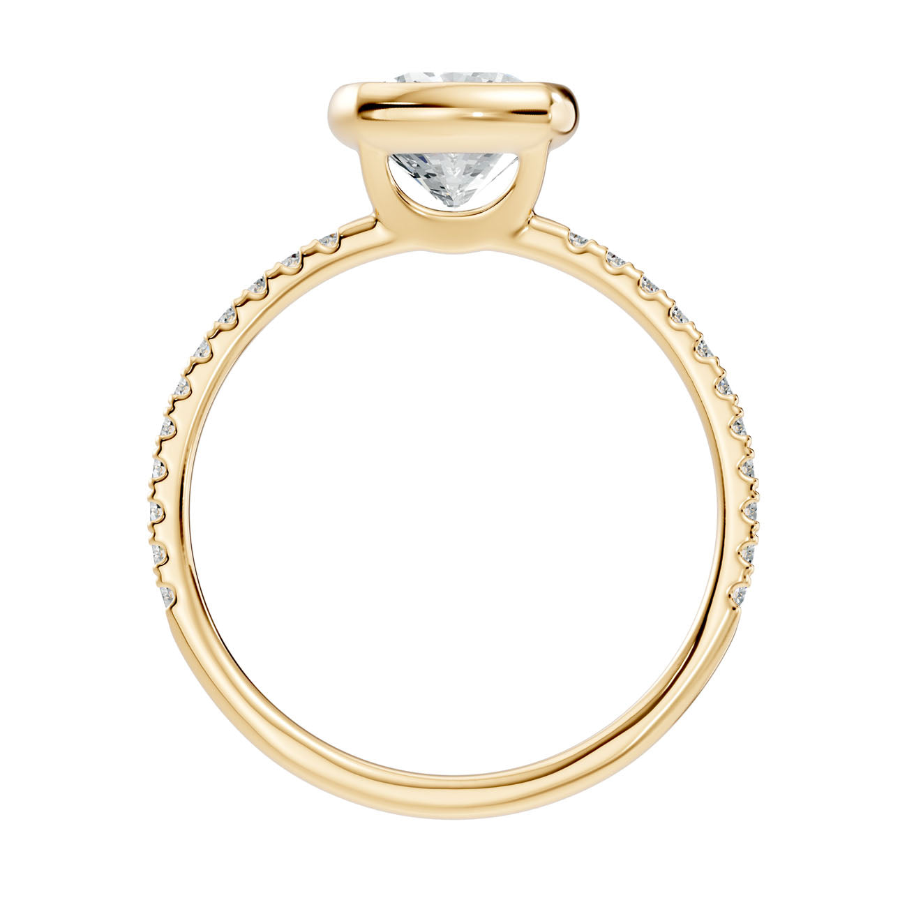 1.65 Ct. Cushion-Cut Diamond Ring with Bezel Setting and Pavé Band (L2-27#10046L) 12