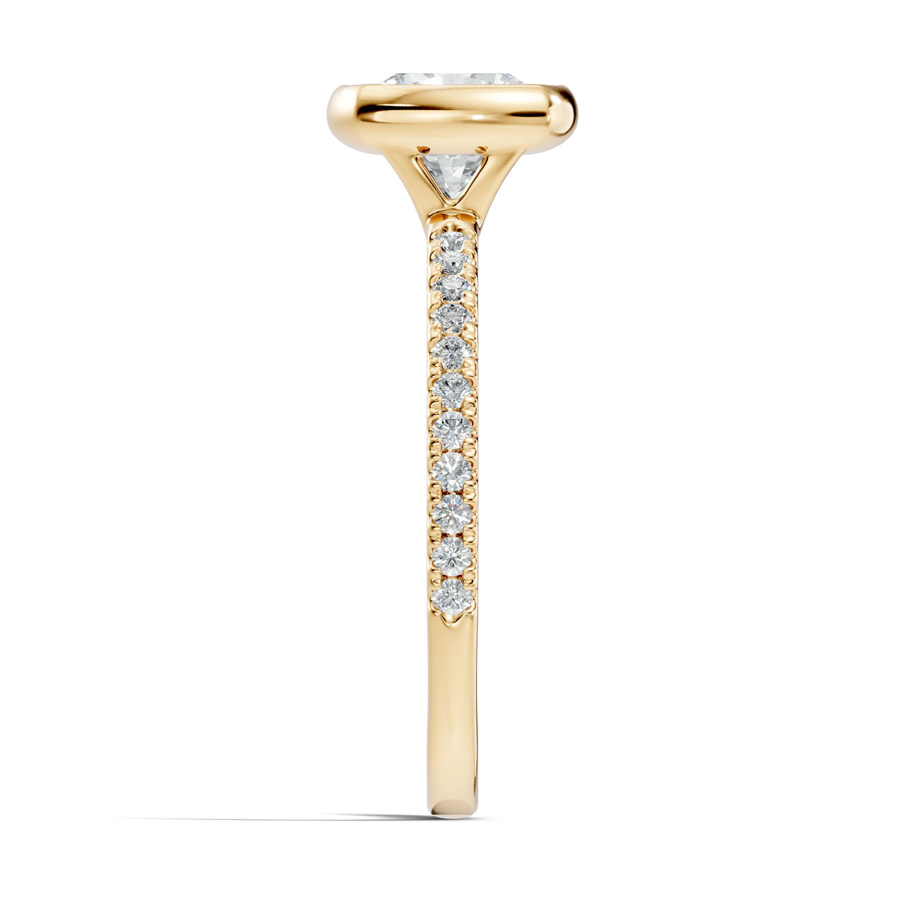 1.65 Ct. Cushion-Cut Diamond Ring with Bezel Setting and Pavé Band (L2-27#10046L) 15